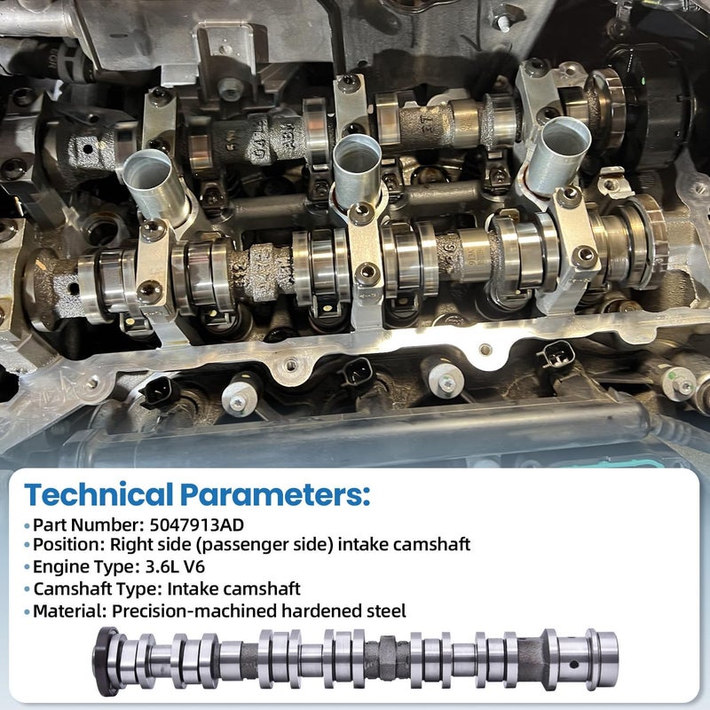 FuseRish 5047913AD Right Side Intake Camshaft Compatible with Dodge Durango Chrysler Jeep Ram 1500 3.6L 2016-2024, Replacement Part Numbers: 5047913AC 5047913AB 5047913AA - Image 4